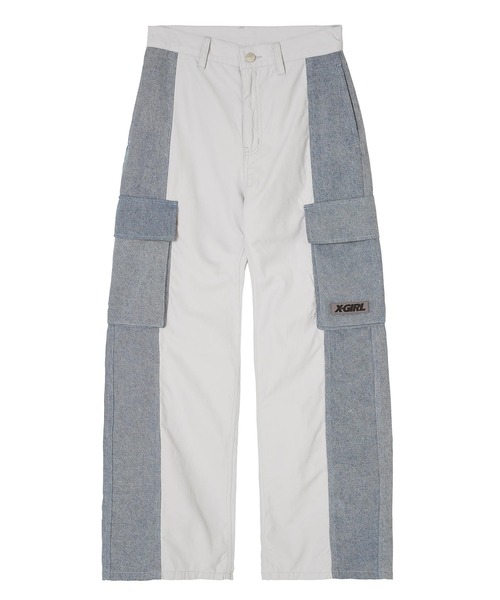 X-girl（エックスガール）の「DENIM MIXED PANTS（デニムパンツ・レディース・ブラック/ライトグレー・S/M）」の18枚目の写真