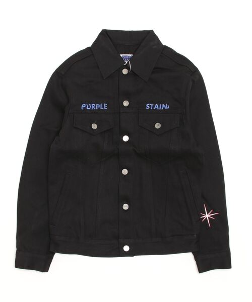 NUBIAN（ヌビアン）の「【PURPLE STAIN】SPRAY LOGO DENIM JACKET（デニムジャケット）」 WEAR