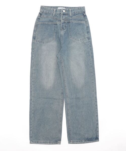 urge:(アージコロン )の「【URGE:】ハイウエスト ストレート ワイド デニムパンツ(デニムパンツ・レディース・ブルー・SMALL/MEDIUM/LARGE/X-LARGE)」の6枚目の写真