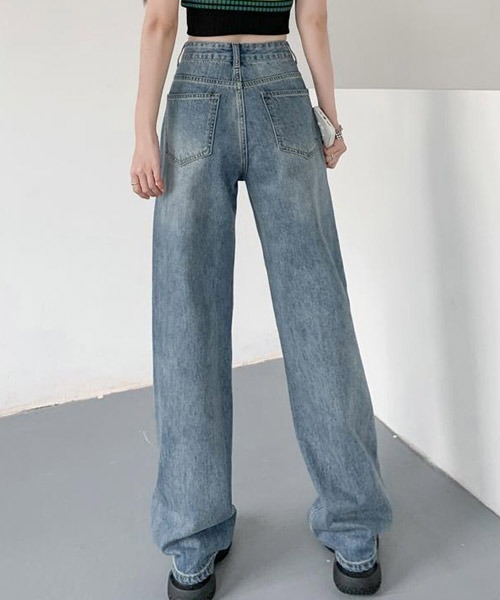 urge:(アージコロン )の「【URGE:】ハイウエスト ストレート ワイド デニムパンツ(デニムパンツ・レディース・ブルー・SMALL/MEDIUM/LARGE/X-LARGE)」の5枚目の写真
