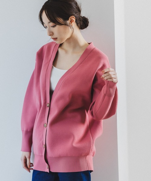 Andemiu(アンデミュウ)の「ハーフミラノユルニットカーディガン185371(カーディガン/ボレロ・レディース・ピンク/ベージュ/ブラック/ブルー・FREE)」の4枚目の写真