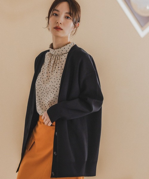 Andemiu(アンデミュウ)の「ハーフミラノユルニットカーディガン185371(カーディガン/ボレロ・レディース・ピンク/ベージュ/ブラック/ブルー・FREE)」の2枚目の写真
