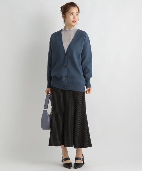 Andemiu(アンデミュウ)の「ハーフミラノユルニットカーディガン185371(カーディガン/ボレロ・レディース・ピンク/ベージュ/ブラック/ブルー・FREE)」の12枚目の写真