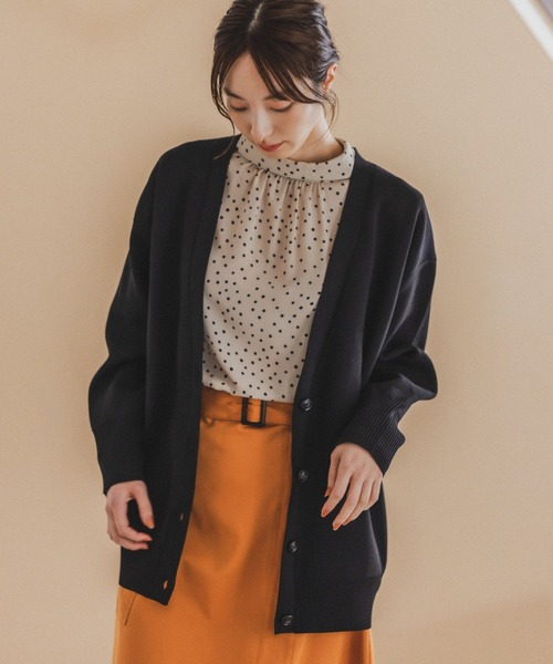 Andemiu(アンデミュウ)の「ハーフミラノユルニットカーディガン185371(カーディガン/ボレロ・レディース・ピンク/ベージュ/ブラック/ブルー・FREE)」の9枚目の写真