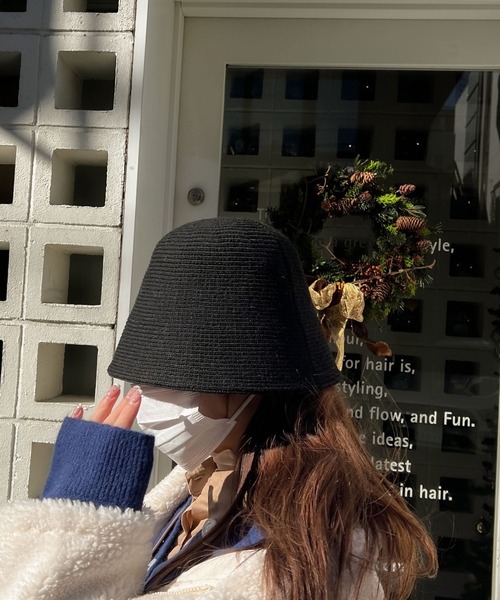 Lamoa(ラモア)の「Lamoa/ニット バケットハット(ハット・レディース・ブラック/ベージュ/キャメル・FREE)」の12枚目の写真