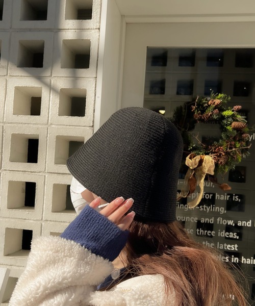 Lamoa(ラモア)の「Lamoa/ニット バケットハット(ハット・レディース・ブラック/ベージュ/キャメル・FREE)」の13枚目の写真