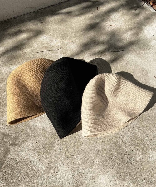 Lamoa(ラモア)の「Lamoa/ニット バケットハット(ハット・レディース・ブラック/ベージュ/キャメル・FREE)」の14枚目の写真