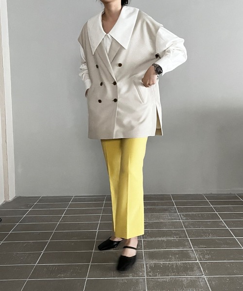 LOWRYS FARM（ローリーズファーム）の「ＢＩＧカラーブラウスロングスリーブ　177860（シャツ/ブラウス・レディース・ホワイト/ベージュ/その他/その他1/その他2/ブラウン・FREE）」の14枚目の写真