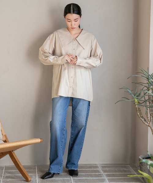 LOWRYS FARM（ローリーズファーム）の「ＢＩＧカラーブラウスロングスリーブ　177860（シャツ/ブラウス・レディース・ホワイト/ベージュ/その他/その他1/その他2/ブラウン・FREE）」の19枚目の写真