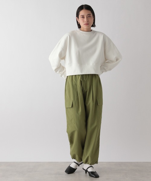 LOWRYS FARM(ローリーズファーム)の「ウラケショートプルオーバーロングスリーブ 188158(スウェット・レディース・ブルー/ホワイト/ブラウン・FREE)」の4枚目の写真