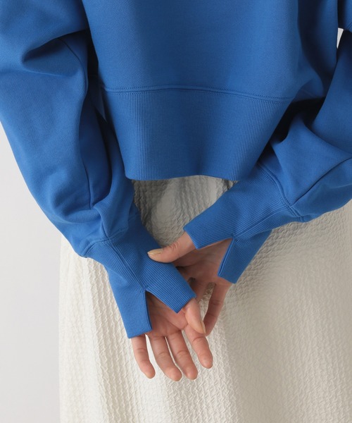 LOWRYS FARM(ローリーズファーム)の「ウラケショートプルオーバーロングスリーブ 188158(スウェット・レディース・ブルー/ホワイト/ブラウン・FREE)」の13枚目の写真