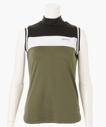 BRIEFING | 【ブリーフィングゴルフ】WOMENS PANEL STRIPE NO SLEEVE HIGH NECK(ポロシャツ)