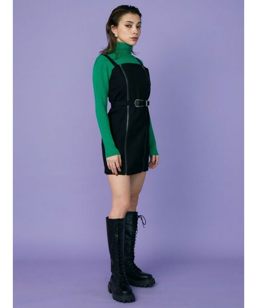 EVRIS（エヴリス）の「W ZIP ミニワンピース（ワンピース・レディース・ホワイト/カーキ/ブラック・FREE）」の6枚目の写真