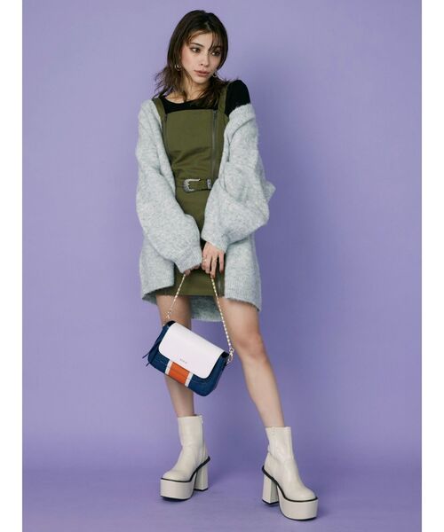 EVRIS（エヴリス）の「W ZIP ミニワンピース（ワンピース・レディース・ホワイト/カーキ/ブラック・FREE）」の10枚目の写真