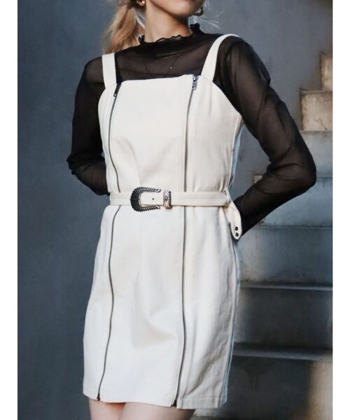 EVRIS（エヴリス）の「W ZIP ミニワンピース（ワンピース・レディース・ホワイト/カーキ/ブラック・FREE）」の11枚目の写真