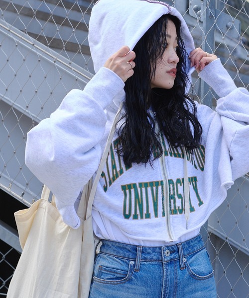 etsinta（エシンタ）の「【etsinta/エシンタ】ダメージフーディーZIPパーカー（パーカー・レディース・ホワイト/グレー・ONE SIZE）」の17枚目の写真
