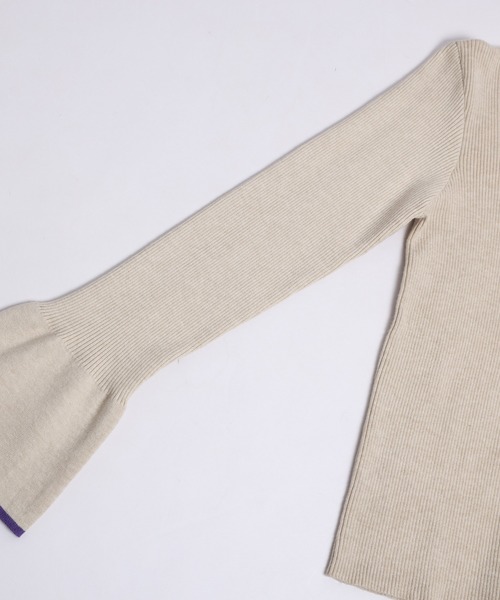 SUGAR BISKET(シュガービスケット)の「フレアスリーブリブトップス(ニット/セーター・レディース・ホワイト/ブラック/ベージュ/ベージュ系その他/グレー・フリー)」の19枚目の写真