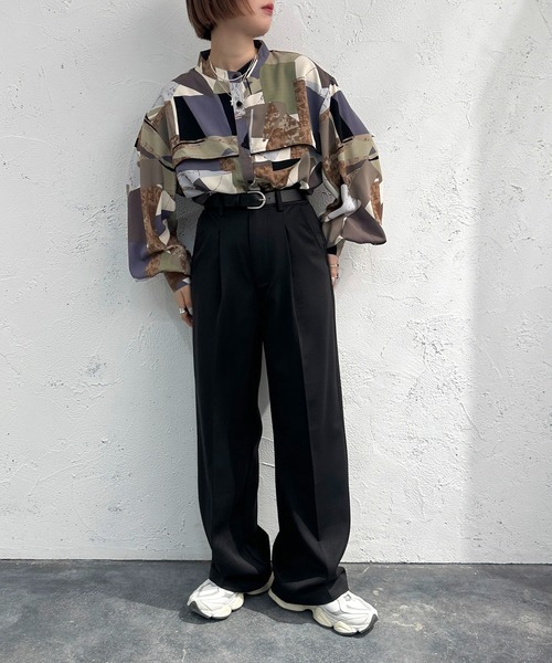 apres jour mignon(アプレジュールミニョン)の「バンドカラーアソート柄シャツ【ZOZOTOWN限定アイテム】(シャツ/ブラウス・レディース・ブラウン系その他/パープル系その他/グリーン系その他/ブルー系その他・フリー/X-LARGE)」の10枚目の写真