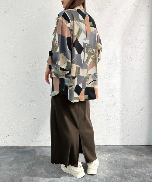 apres jour mignon(アプレジュールミニョン)の「バンドカラーアソート柄シャツ【ZOZOTOWN限定アイテム】(シャツ/ブラウス・レディース・ブラウン系その他/パープル系その他/グリーン系その他/ブルー系その他・フリー/X-LARGE)」の22枚目の写真