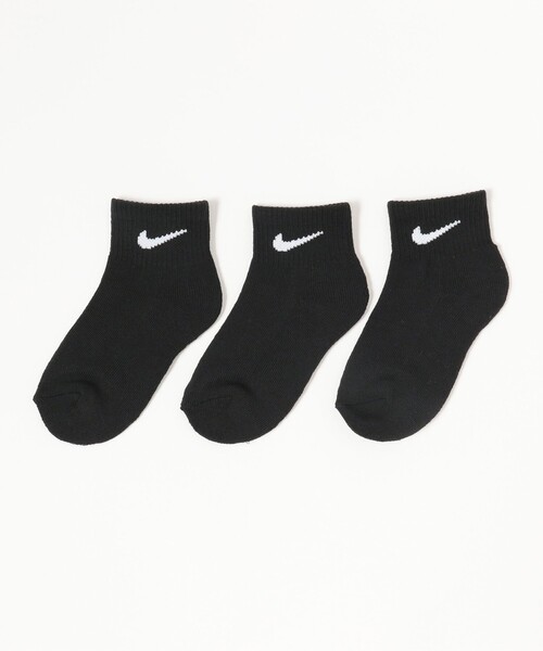 NIKE(ナイキ)の「NIKE / ベーシック アンクルソックス 3P(4~7才)(ソックス/靴下・キッズ・ホワイト/その他/ブラック・4-5Y/5-7Y)」の1枚目の写真