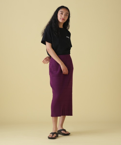 AVIREX（アヴィレックス）の「PANEL BORDER KNIT SKIRT/ パネルボーダーニットスカート（スカート・レディース・ネイビー/ブラウン/パープル・FREE）」の10枚目の写真