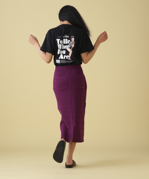 AVIREX（アヴィレックス）の「PANEL BORDER KNIT SKIRT/ パネルボーダーニットスカート（スカート・レディース・ネイビー/ブラウン/パープル・FREE）」の11枚目の写真