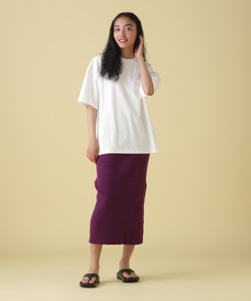 AVIREX（アヴィレックス）の「PANEL BORDER KNIT SKIRT/ パネルボーダーニットスカート（スカート・レディース・ネイビー/ブラウン/パープル・FREE）」の12枚目の写真