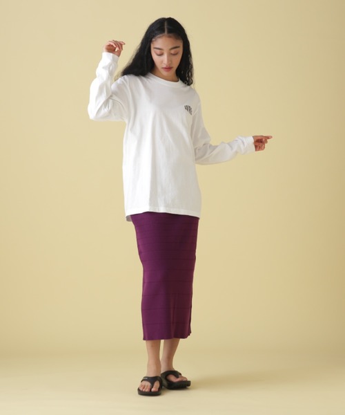 AVIREX（アヴィレックス）の「PANEL BORDER KNIT SKIRT/ パネルボーダーニットスカート（スカート・レディース・ネイビー/ブラウン/パープル・FREE）」の13枚目の写真