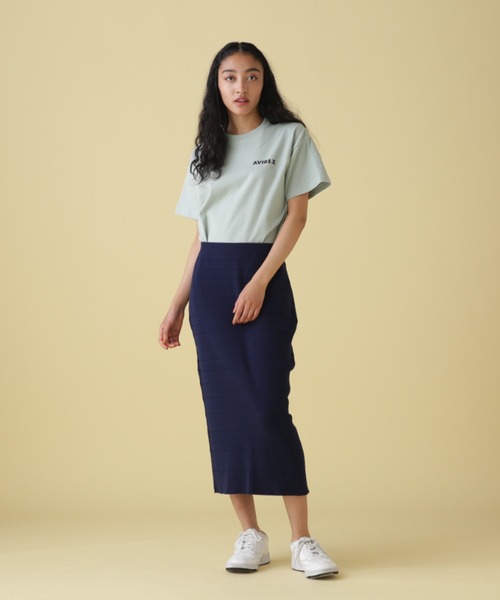 AVIREX（アヴィレックス）の「PANEL BORDER KNIT SKIRT/ パネルボーダーニットスカート（スカート・レディース・ネイビー/ブラウン/パープル・FREE）」の17枚目の写真
