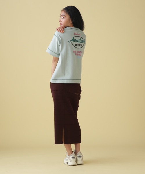 AVIREX（アヴィレックス）の「PANEL BORDER KNIT SKIRT/ パネルボーダーニットスカート（スカート・レディース・ネイビー/ブラウン/パープル・FREE）」の21枚目の写真