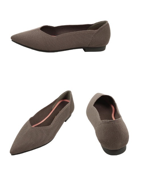 KOBE LETTUCE（コウベレタス）の「洗えるパンプスポインテッドトゥニットバレエパンプス（パンプス・レディース・ピンクベージュ/ネイビー/グリーン/ブラック/ライトベージュ/ブラウン系・M/S/L/LL）」の21枚目の写真