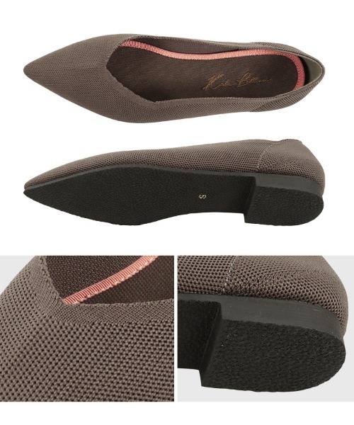 KOBE LETTUCE（コウベレタス）の「洗えるパンプスポインテッドトゥニットバレエパンプス（パンプス・レディース・ピンクベージュ/ネイビー/グリーン/ブラック/ライトベージュ/ブラウン系・M/S/L/LL）」の11枚目の写真