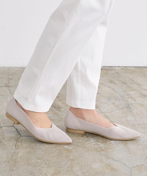 KOBE LETTUCE（コウベレタス）の「洗えるパンプスポインテッドトゥニットバレエパンプス（パンプス・レディース・ピンクベージュ/ネイビー/グリーン/ブラック/ライトベージュ/ブラウン系・M/S/L/LL）」の10枚目の写真