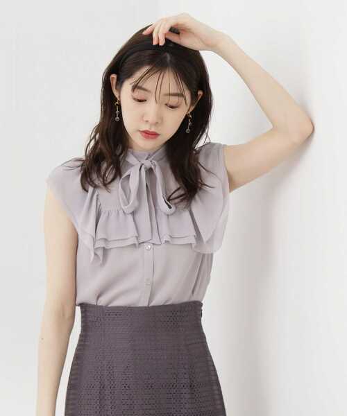 PROPORTION BODY DRESSING（プロポーションボディドレッシング）の「楊柳ラッフルブラウス / 1213110504（シャツ/ブラウス・レディース・ホワイト系その他/ベージュ/ピンク/グレー・SMALL/MEDIUM）」の6枚目の写真