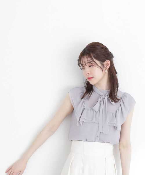 PROPORTION BODY DRESSING（プロポーションボディドレッシング）の「楊柳ラッフルブラウス / 1213110504（シャツ/ブラウス・レディース・ホワイト系その他/ベージュ/ピンク/グレー・SMALL/MEDIUM）」の9枚目の写真