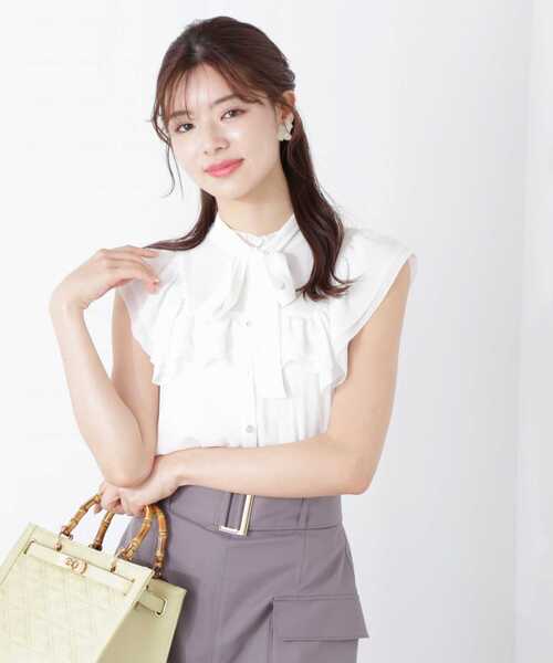 PROPORTION BODY DRESSING（プロポーションボディドレッシング）の「楊柳ラッフルブラウス / 1213110504（シャツ/ブラウス・レディース・ホワイト系その他/ベージュ/ピンク/グレー・SMALL/MEDIUM）」の17枚目の写真