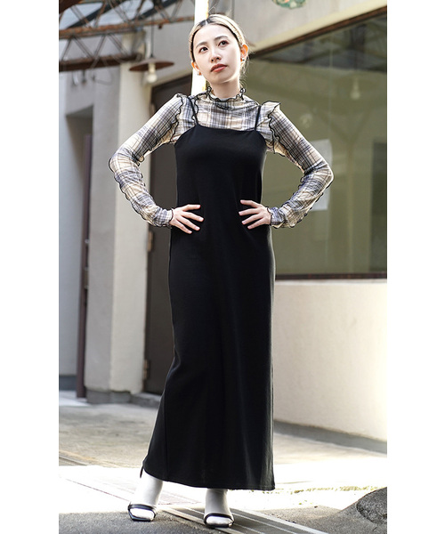 MIMIMEMETE（ミミメメット）の「シアーチェック柄 チュールカットソー（Tシャツ/カットソー・レディース・ライトアッシュグレー/カーキブラウン・M）」の18枚目の写真