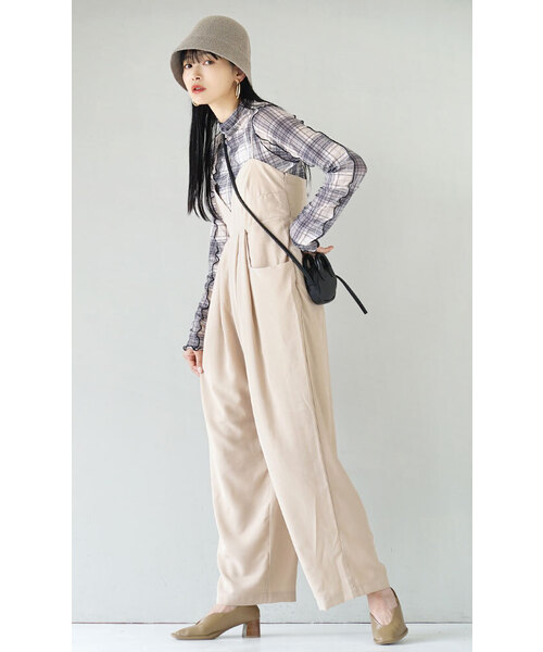 MIMIMEMETE（ミミメメット）の「シアーチェック柄 チュールカットソー（Tシャツ/カットソー・レディース・ライトアッシュグレー/カーキブラウン・M）」の20枚目の写真