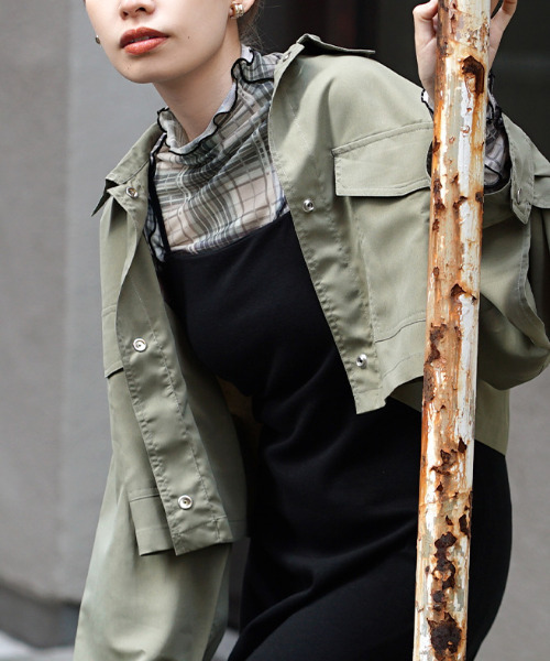 MIMIMEMETE（ミミメメット）の「シアーチェック柄 チュールカットソー（Tシャツ/カットソー・レディース・ライトアッシュグレー/カーキブラウン・M）」の3枚目の写真