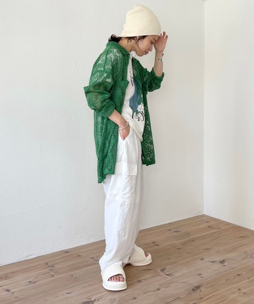 wee9s(ウィークス)の「nylon cargo shaka pants / ナイロンカーゴシャカパンツ(カーゴパンツ・レディース・ブラック/アイボリー/ピンク・FREE)」の22枚目の写真