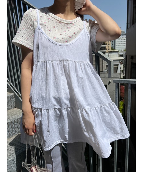 WC（ダブル シー）の「リトルフラワーワッフルトップス（Tシャツ/カットソー・レディース・ホワイト/ピンク/イエロー・FREE）」の4枚目の写真