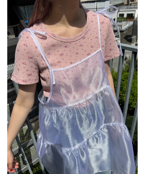 WC（ダブル シー）の「リトルフラワーワッフルトップス（Tシャツ/カットソー・レディース・ホワイト/ピンク/イエロー・FREE）」の15枚目の写真
