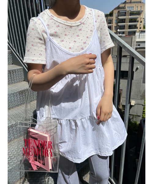 WC（ダブル シー）の「リトルフラワーワッフルトップス（Tシャツ/カットソー・レディース・ホワイト/ピンク/イエロー・FREE）」の9枚目の写真