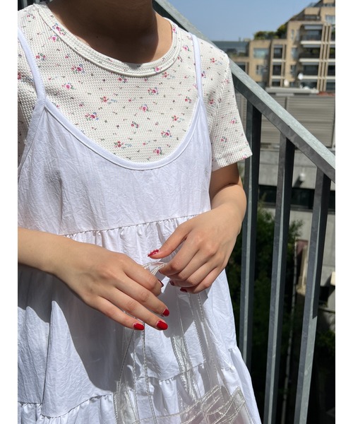 WC（ダブル シー）の「リトルフラワーワッフルトップス（Tシャツ/カットソー・レディース・ホワイト/ピンク/イエロー・FREE）」の10枚目の写真
