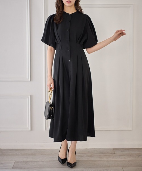 tocco closet（トッコ　クローゼット）の「【ZOZO限定】ウエストタックバルーンスリーブワンピース（ワンピース・レディース・ベージュ/ブラック/ブルー・M）」の21枚目の写真