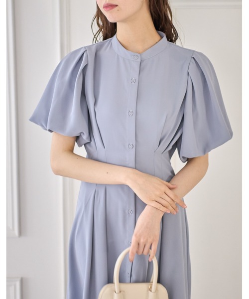 tocco closet（トッコ　クローゼット）の「【ZOZO限定】ウエストタックバルーンスリーブワンピース（ワンピース・レディース・ベージュ/ブラック/ブルー・M）」の22枚目の写真