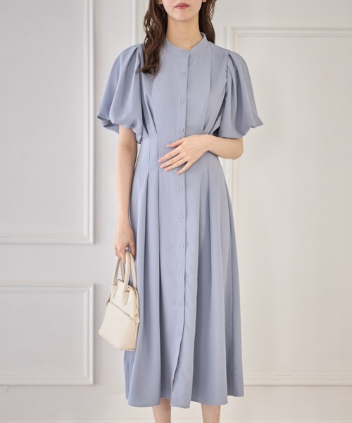 tocco closet（トッコ　クローゼット）の「【ZOZO限定】ウエストタックバルーンスリーブワンピース（ワンピース・レディース・ベージュ/ブラック/ブルー・M）」の13枚目の写真