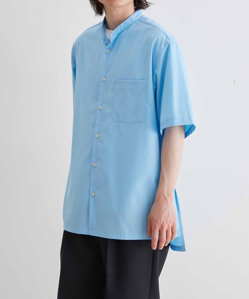 ADAM ET ROPE'（アダムエロペ）の「【WEB限定】接触冷感 スタンダード バンドカラー シャツ / ユニセックス（シャツ/ブラウス・メンズ・オフホワイト/サックスブルー/ネイビー・M/L）」の14枚目の写真