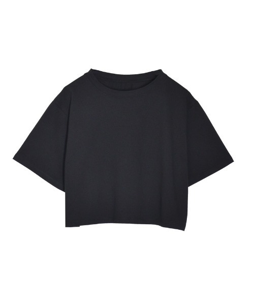 Re:EDIT（リエディ）の「[接触冷感]コットンブレンドクロップド丈Tシャツ（Tシャツ/カットソー・レディース・ブラック/ホワイト・LARGE/MEDIUM）」の15枚目の写真