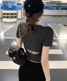 バックカットアウトちびTシャツ